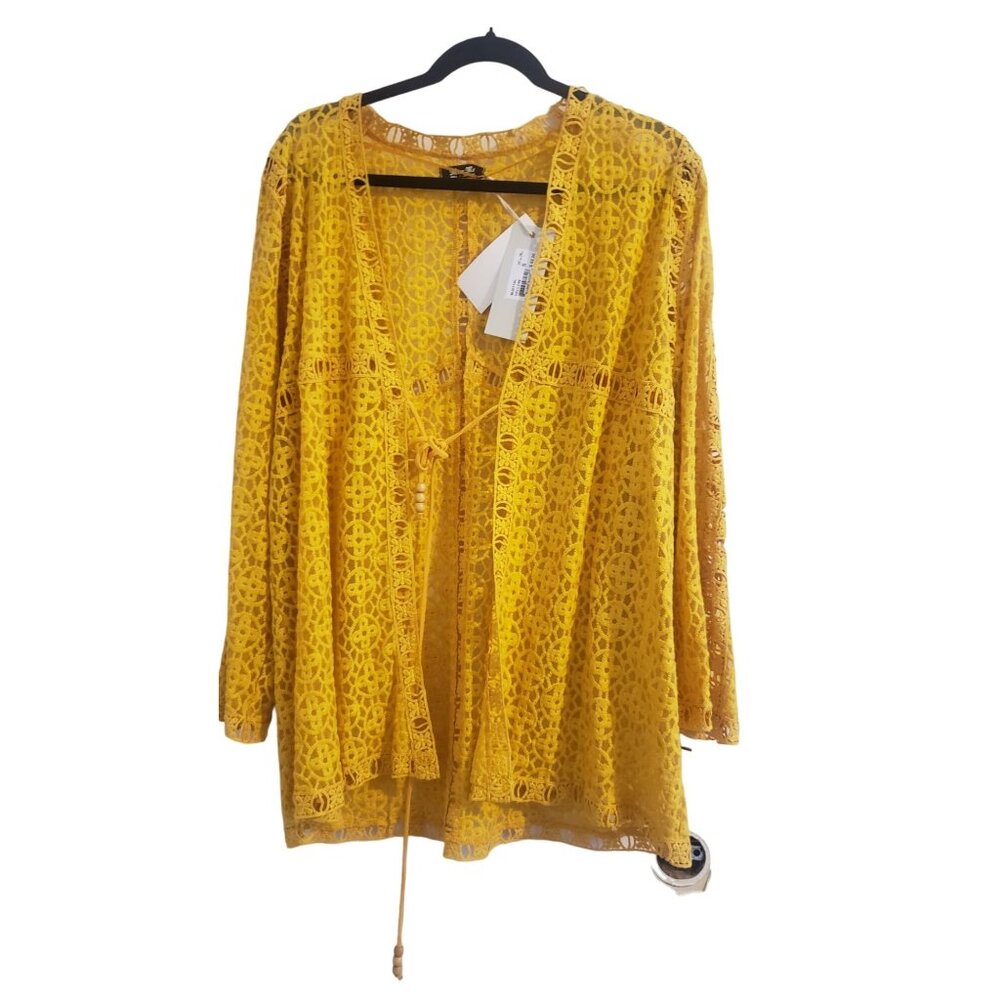 Miss Me Yellow Lace  or Cardigan S Swim Suit Cover-up